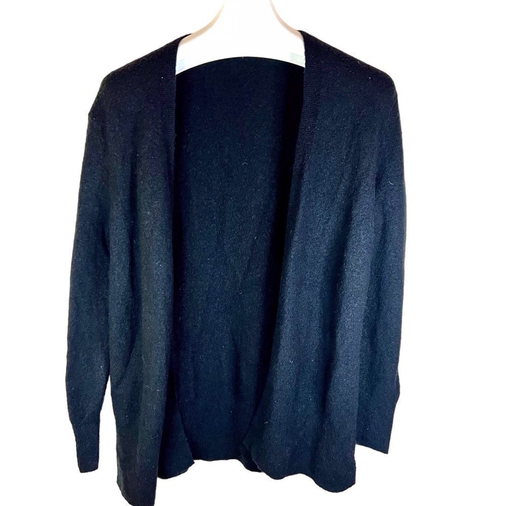 Madewell Cardigan Womens S Black Alpaca Wool Blend Open Front Longline Cabincore